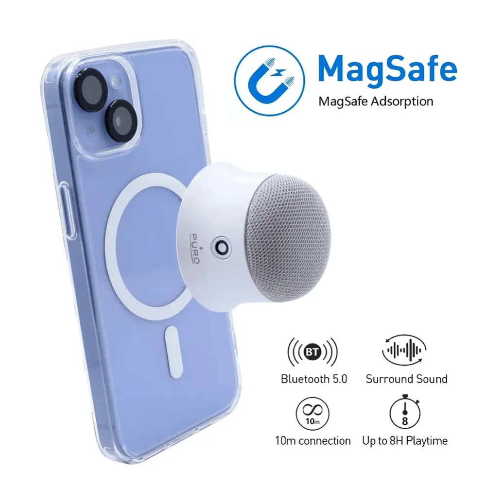 Bezicni Zvucnik PURO Magsafe Beli