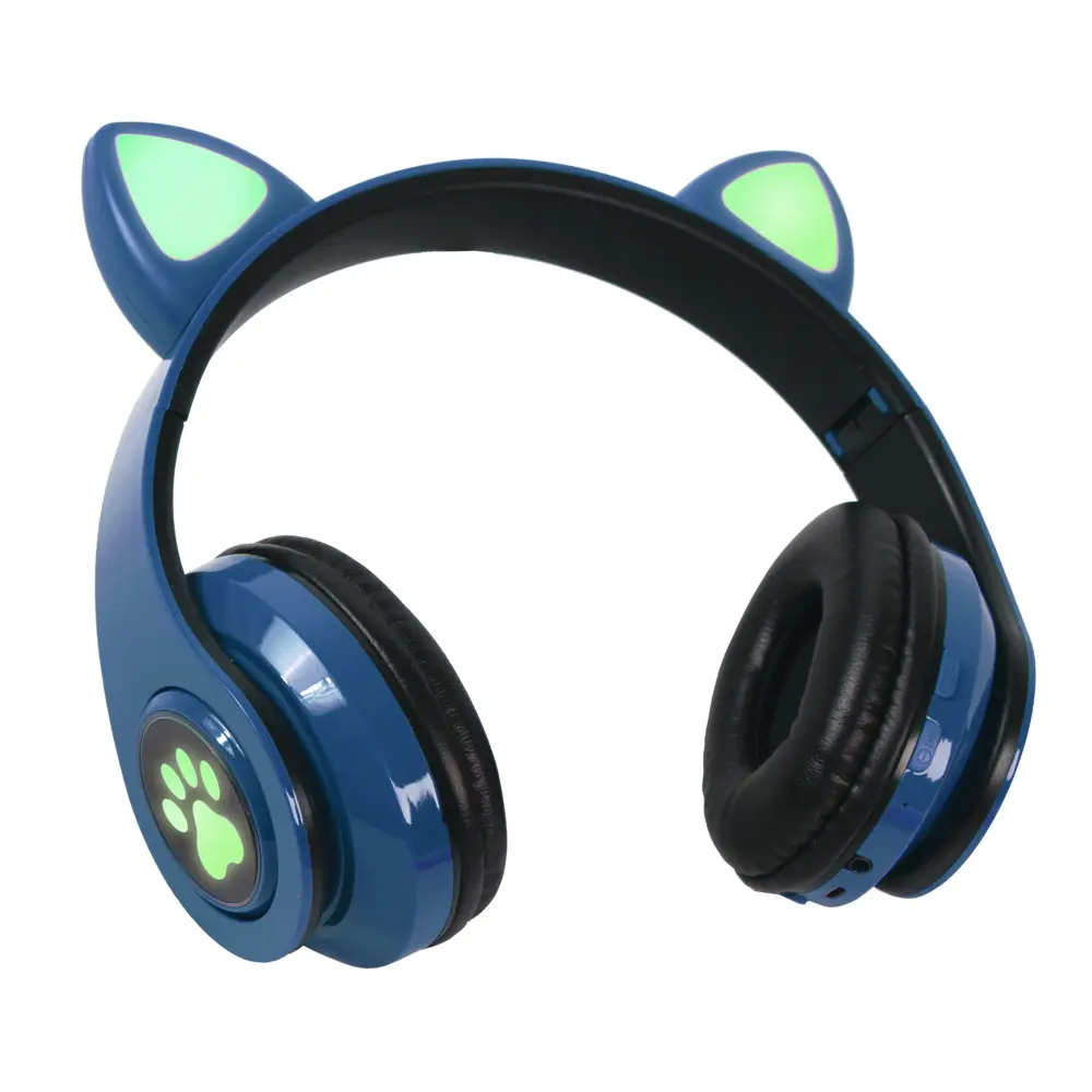 Bluetooth Slusalice Cat Ear Tamno Plave