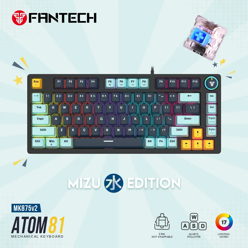 Tastatura Mehanicka Gaming Fantech MK875 RGB Atom 81 Navy (blue Switch)