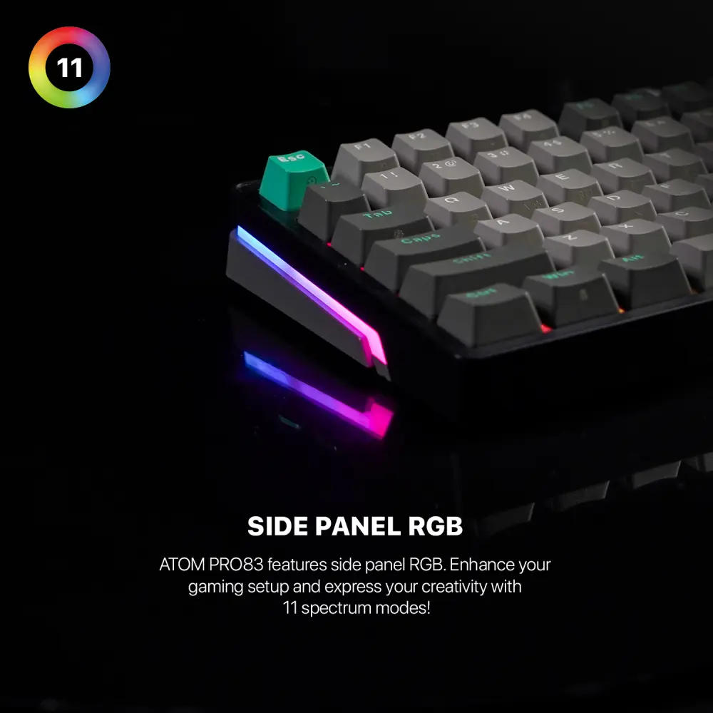 Tastatura Mehanicka Gaming Fantech MK913 RGB Atom PRO83 Wireless Saturn (red Switch)