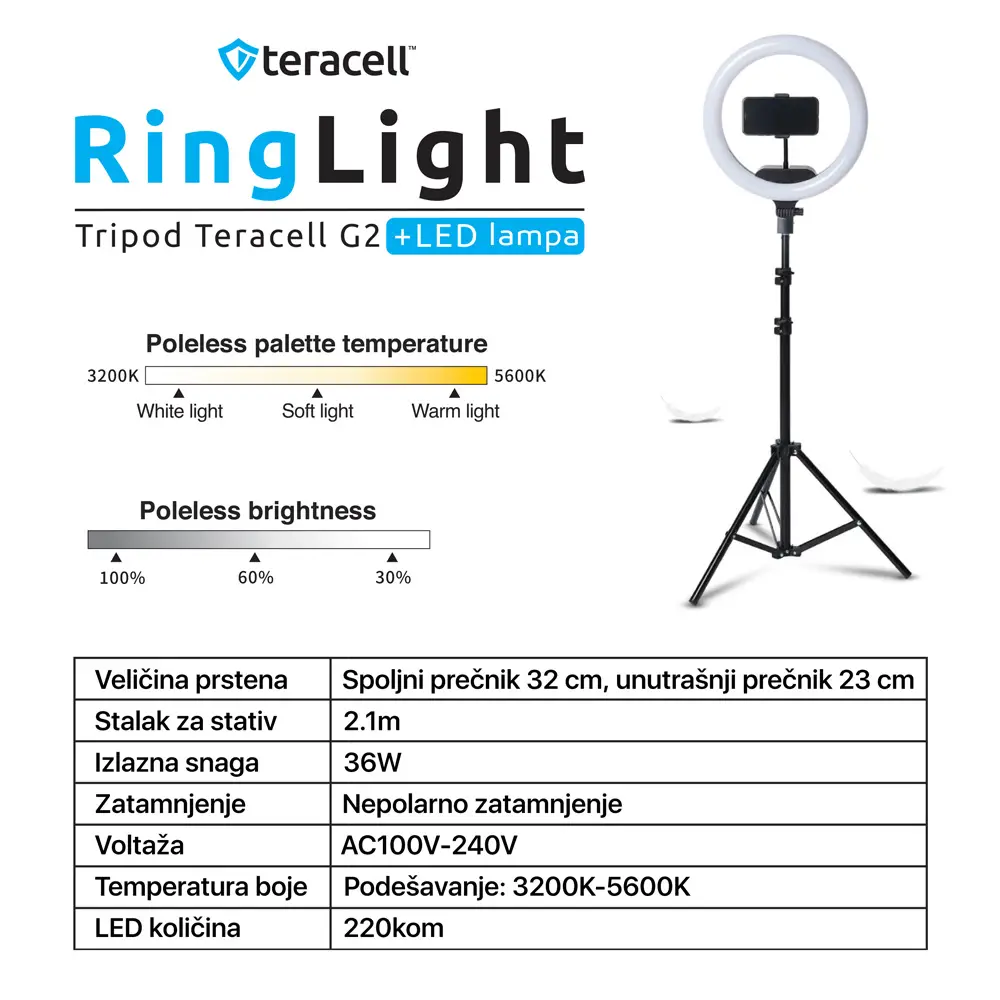 Tripod Teracell G2 + LED Lampa
