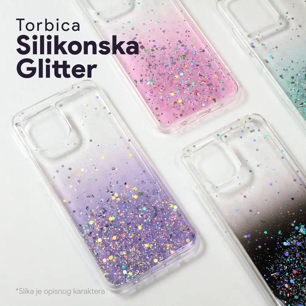 Torbica Silikonska Glitter za Samsung A325F Galaxy A32 4G (eu) Crna