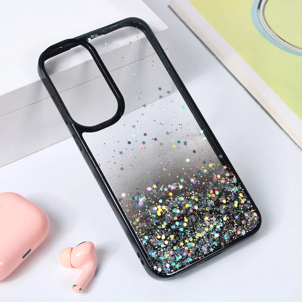 Torbica Frame Glitter za Samsung A556B Galaxy A55 5G Crna