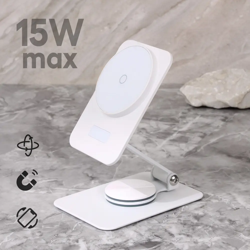 Kucni Punjac Wireless 15W Rotirajuci Beli