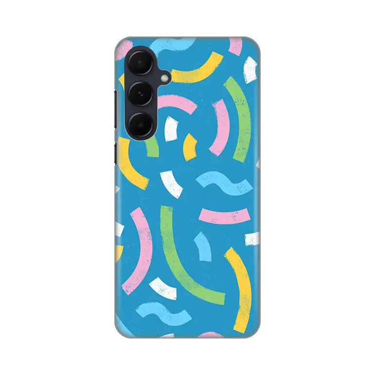 Torbica Silikonska Print za Samsung A556B Galaxy A55 5G Happy Lines Blue