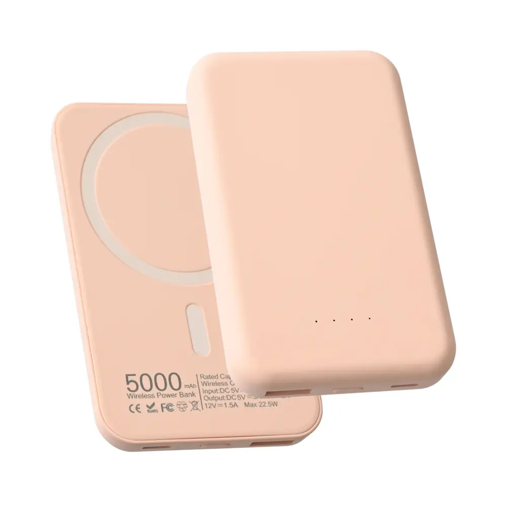 Power Bank Prenosiva Baterija Magsafe PD 5000 Mah Roze
