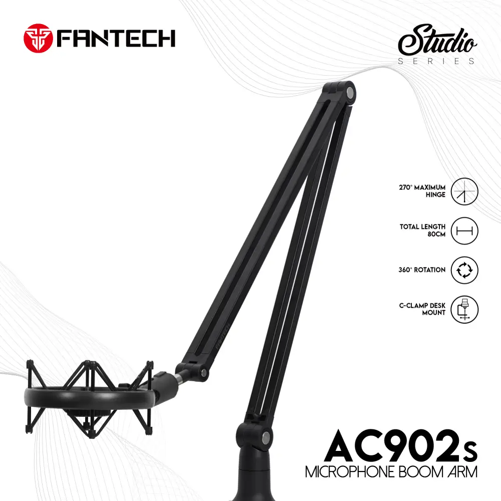 Studijski Stalak za Mikrofon Fantech Ac902s Microfone Boom Arm Crni