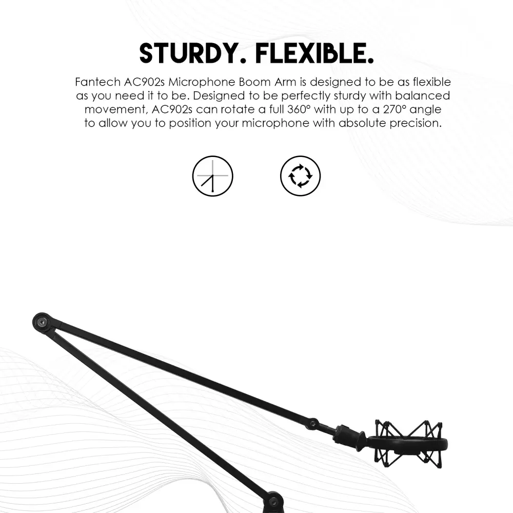 Studijski Stalak za Mikrofon Fantech Ac902s Microfone Boom Arm Crni