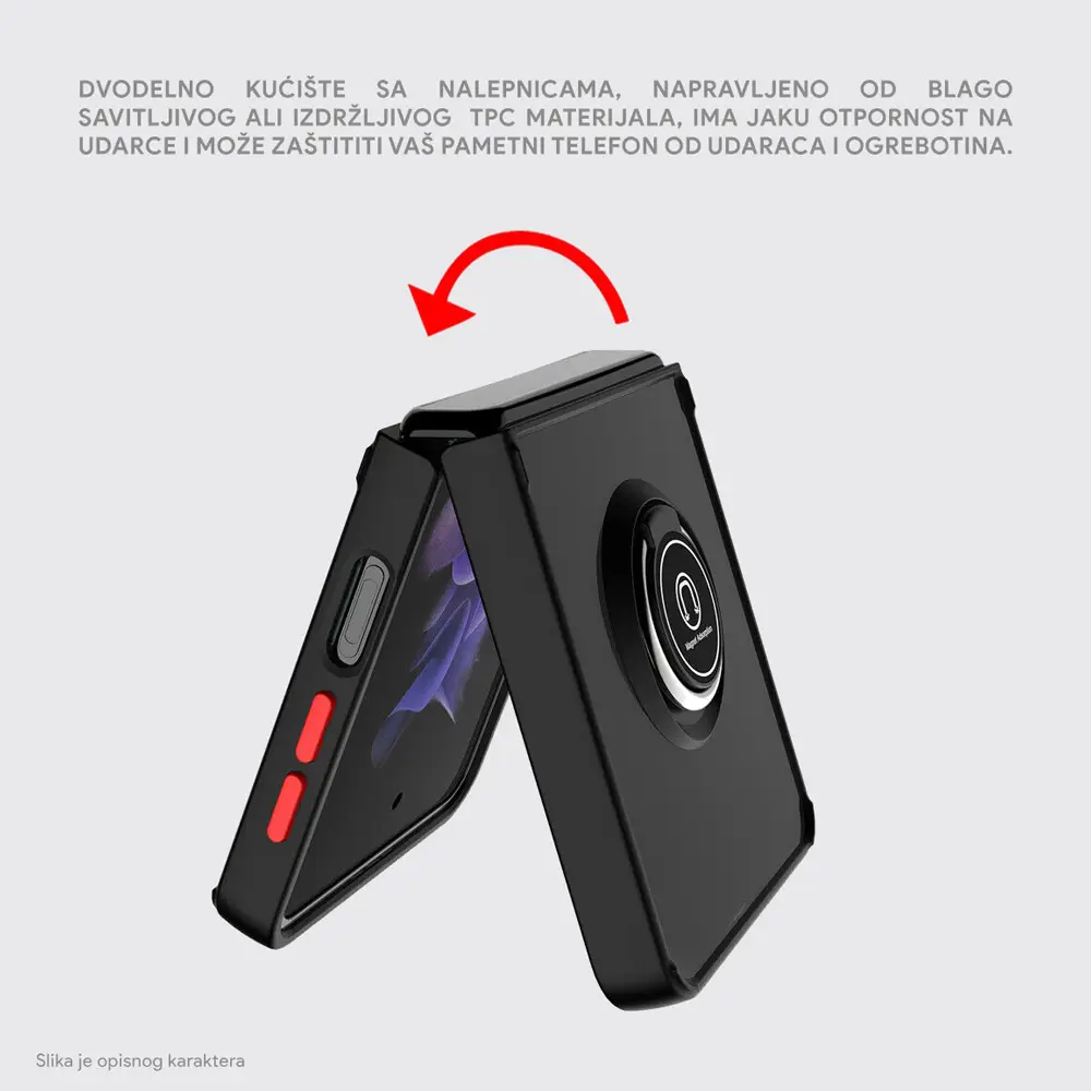 Torbica Frosted Shockproof za Samsung F741b/f761b Galaxy Z Flip 6/7 FE 5G Crvena