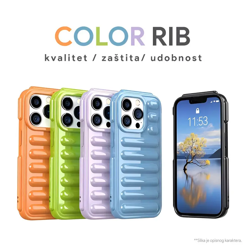 Torbica Color Rib za Iphone 15 Pro Max 6.7 Lila