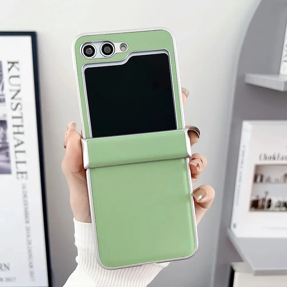 Torbica Color Plating Leather za Samsung Z Flip Zelena
