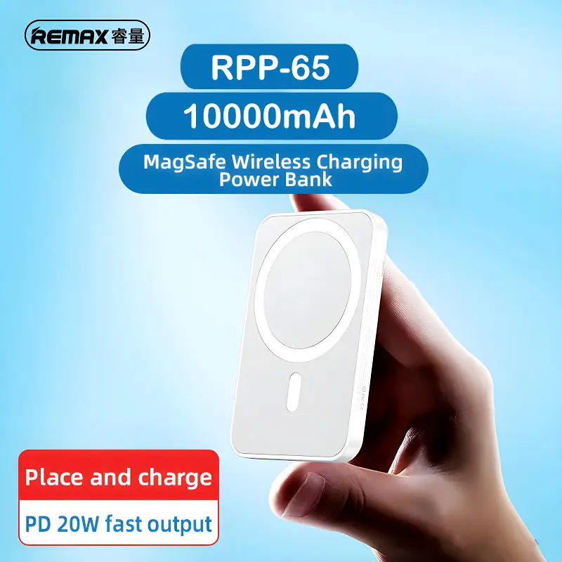 Power Bank Prenosiva Baterija Magsafe Remax Usion Series Rpp-65 PD 20W + QC 15W Fast Charging 10000mah Plavi