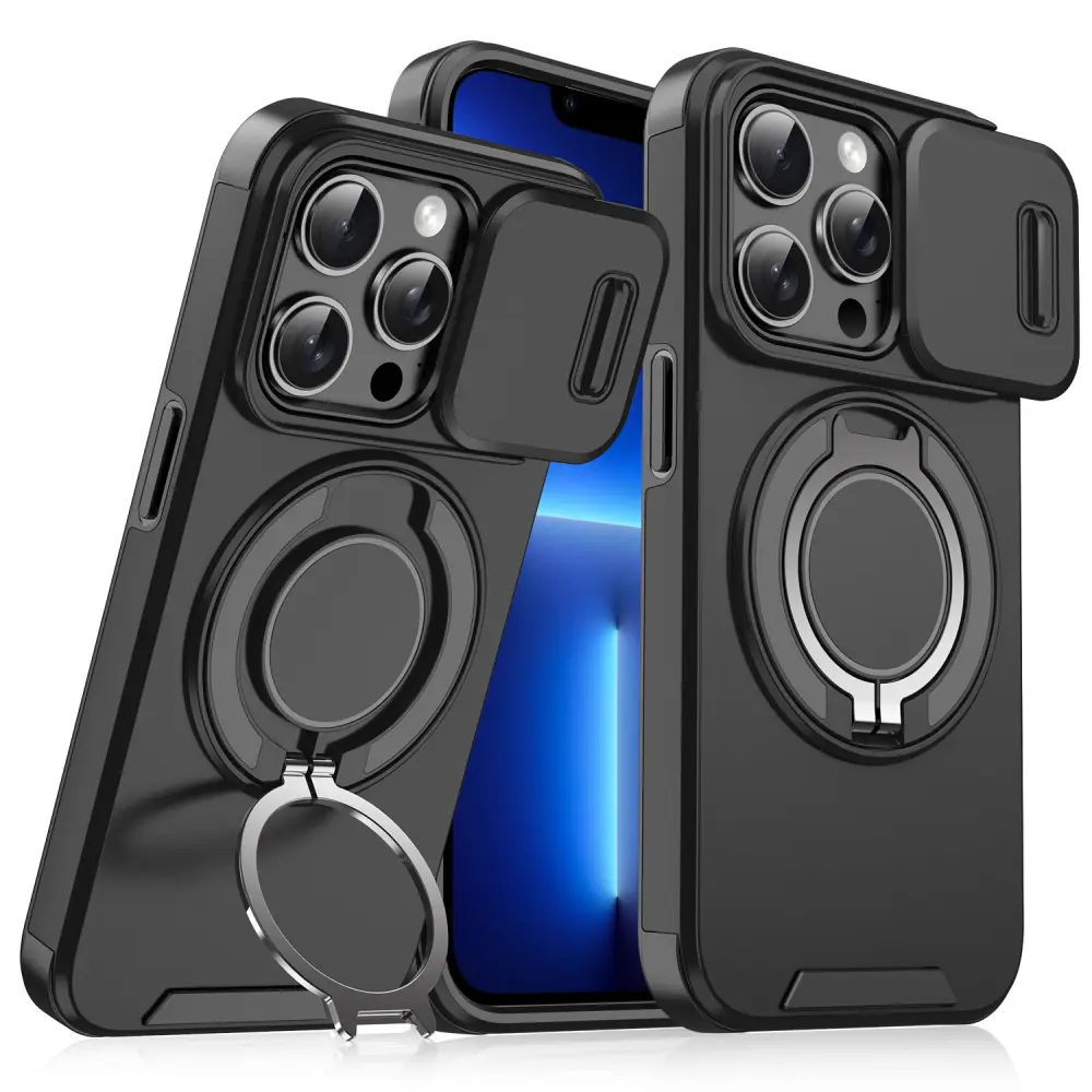 Torbica Camshield Ring Stand za Iphone 13 Pro 6.1 Crna