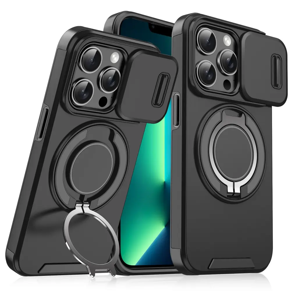 Torbica Camshield Ring Stand za Iphone 13 Pro Max 6.7 Crna