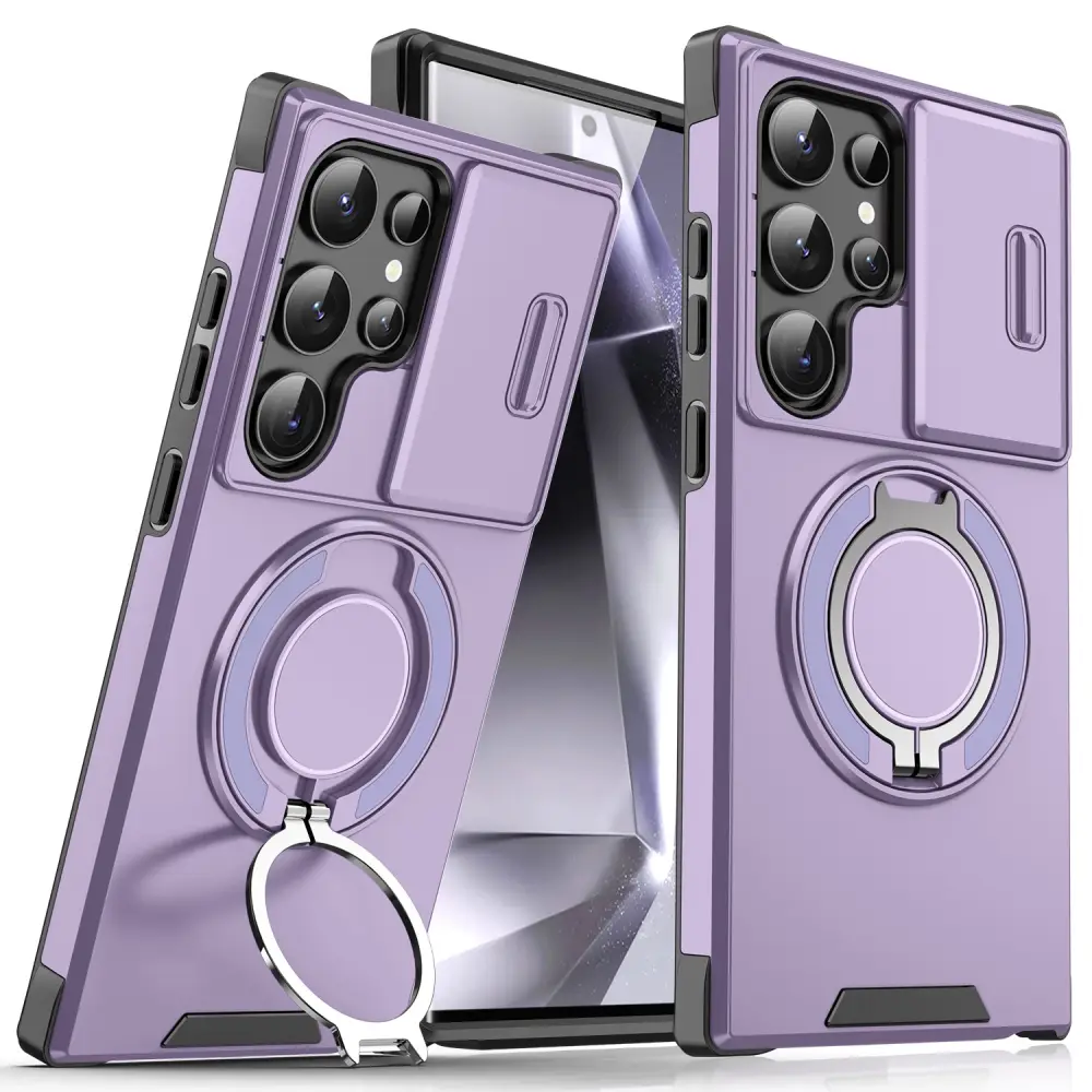 Torbica Camshield Ring Stand za Samsung S928B Galaxy S24 Ultra Ljubicasta