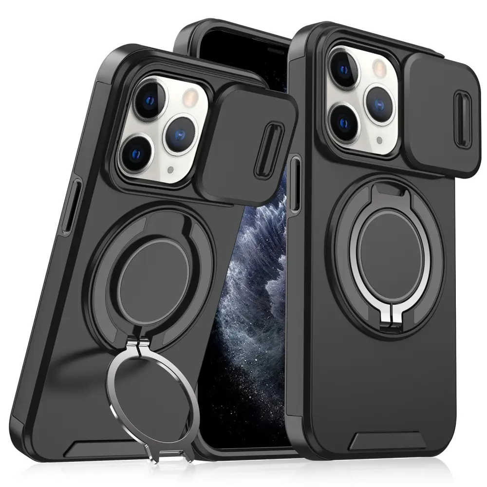 Torbica Camshield Ring Stand za Iphone 11 Pro Max Crna
