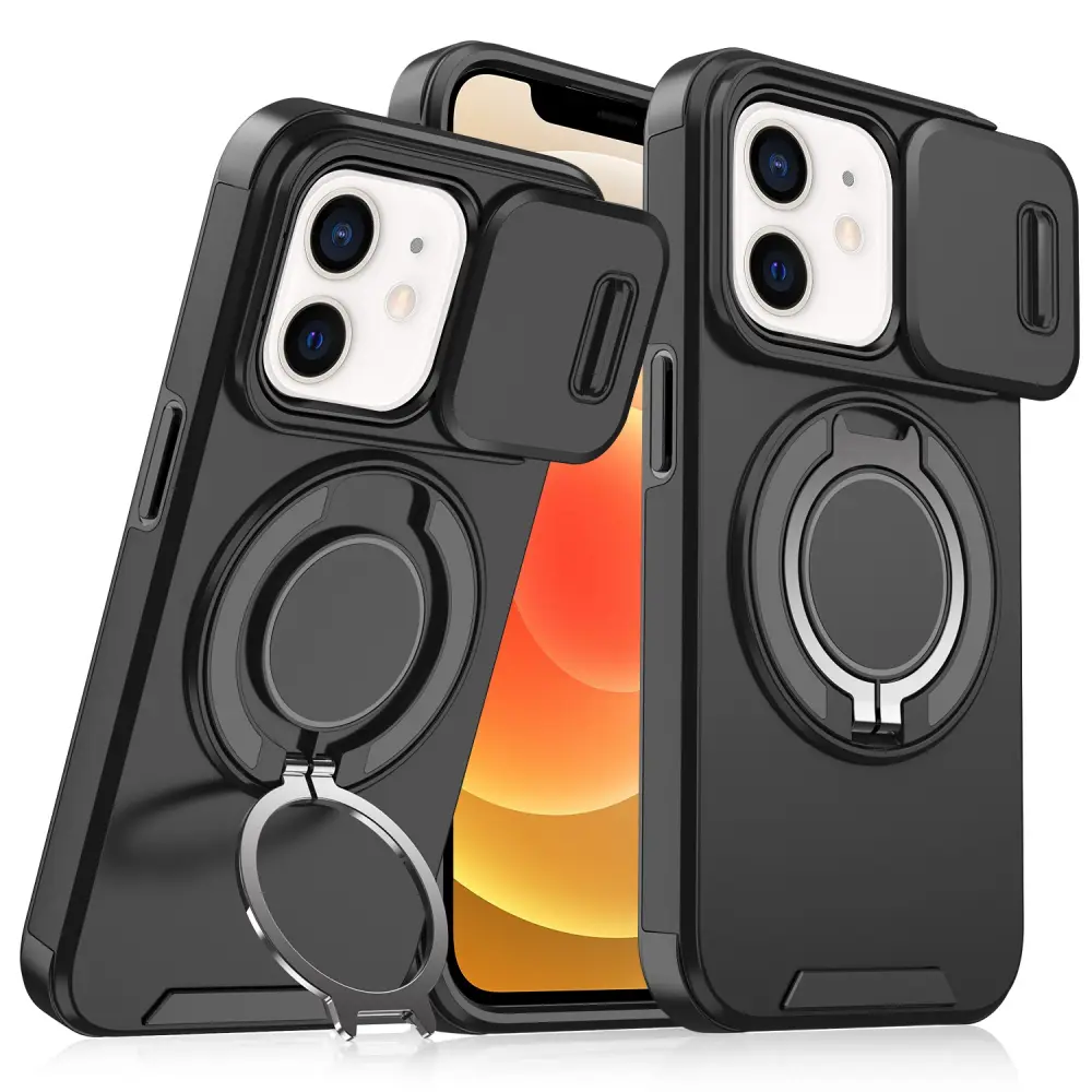Torbica Camshield Ring Stand za Iphone 12/12 Pro 6.1 Crna
