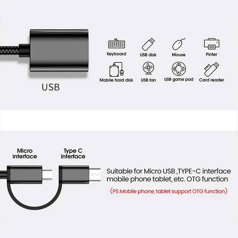 Adapter OTG Jinghua Type C - Micro USB na USB Z 3.0