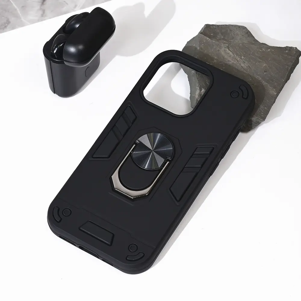 Torbica Hard Ring za Iphone 16 Pro 6.3 Crna