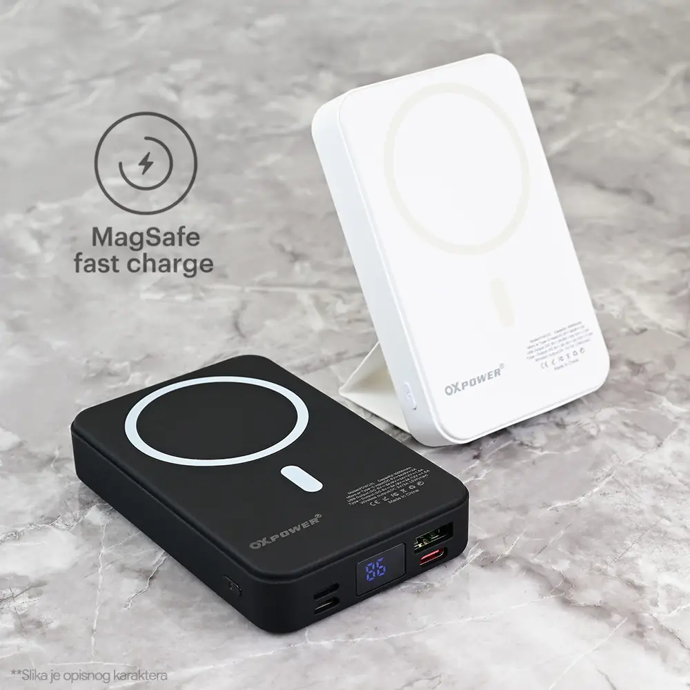 Power Bank Prenosiva Baterija Magsafe Oxpower PD W101 10000mah Crna