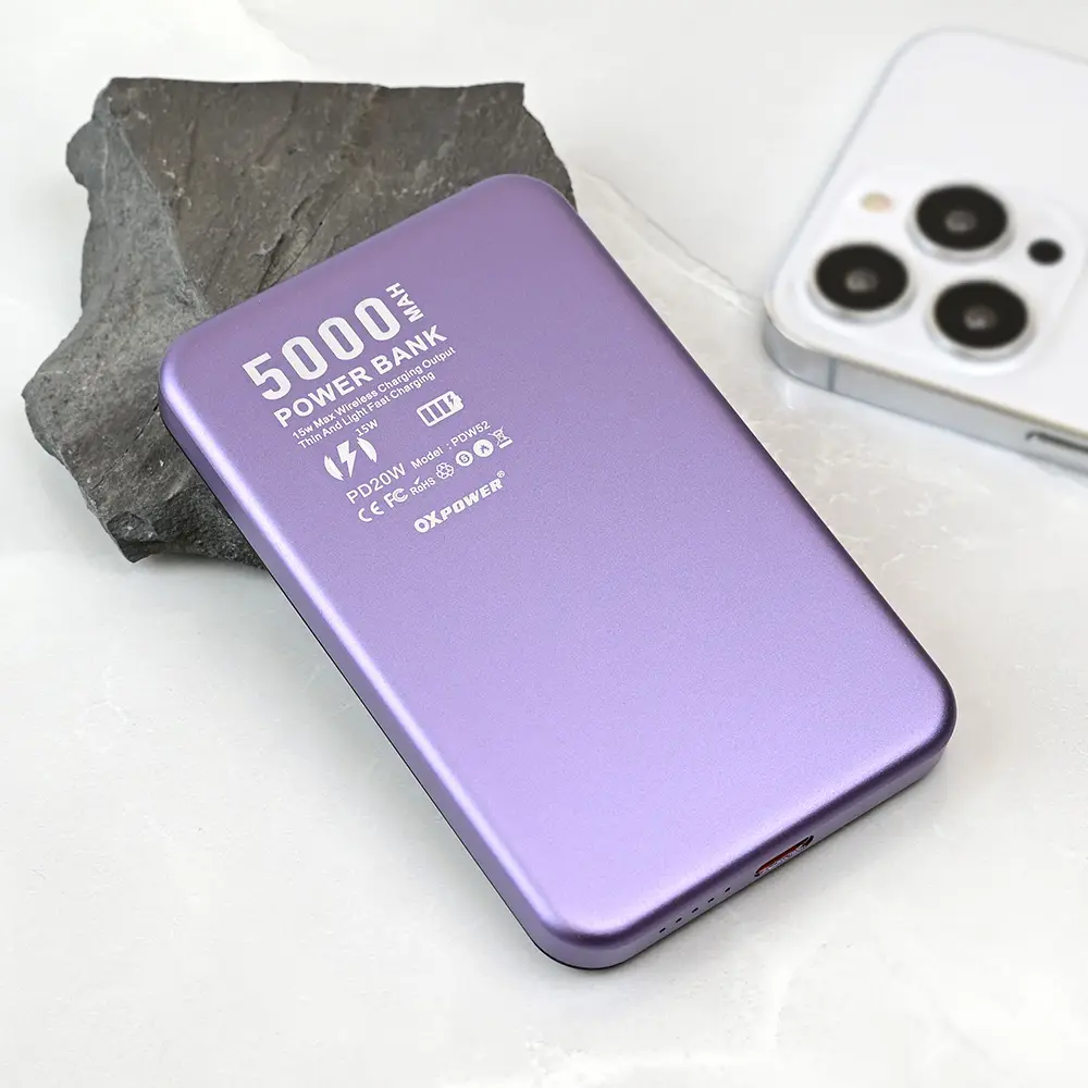 Power Bank Prenosiva Baterija Magsafe PD W52 5000mah Ljubicasta