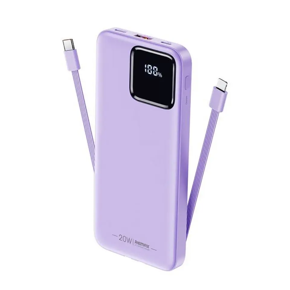 Power Bank Prenosiva Baterija Remax Suji Series Rpp-500 20w+22.5w Pd+qc 10000mah Ljubicasta