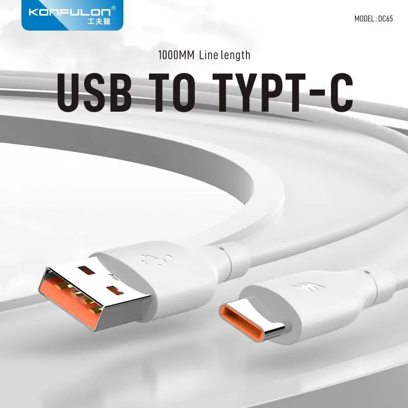 Data Kabl Konfulon Dc65, 3a, USB na Type C Beli 1M