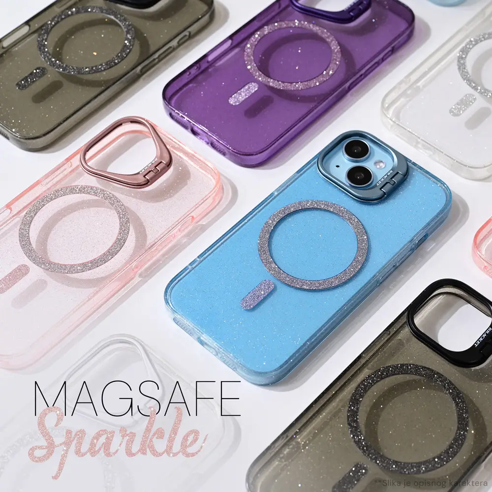 Torbica Magsafe Sparkle za Iphone 12 6.1 Ljubicasta