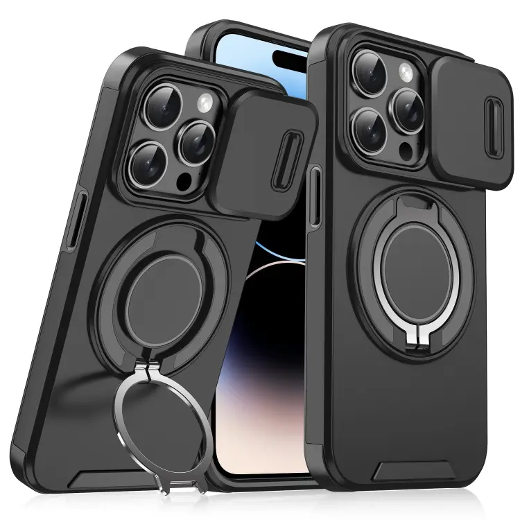Torbica Camshield Ring Stand za Iphone 14 Pro Max 6.7 Crna
