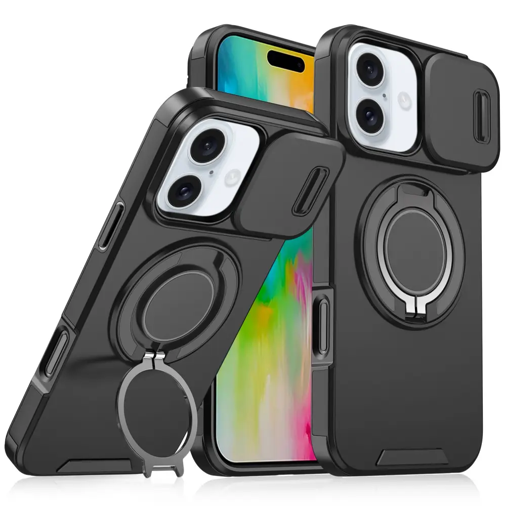 Torbica Camshield Ring Stand za Iphone 16 6.1 Crna
