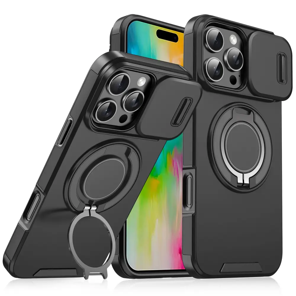 Torbica Camshield Ring Stand za Iphone 16 Pro Max 6.9 Crna
