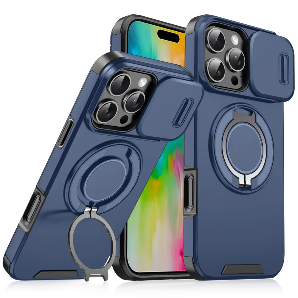 Torbica Camshield Ring Stand za Iphone 16 Pro Max 6.9 Plava