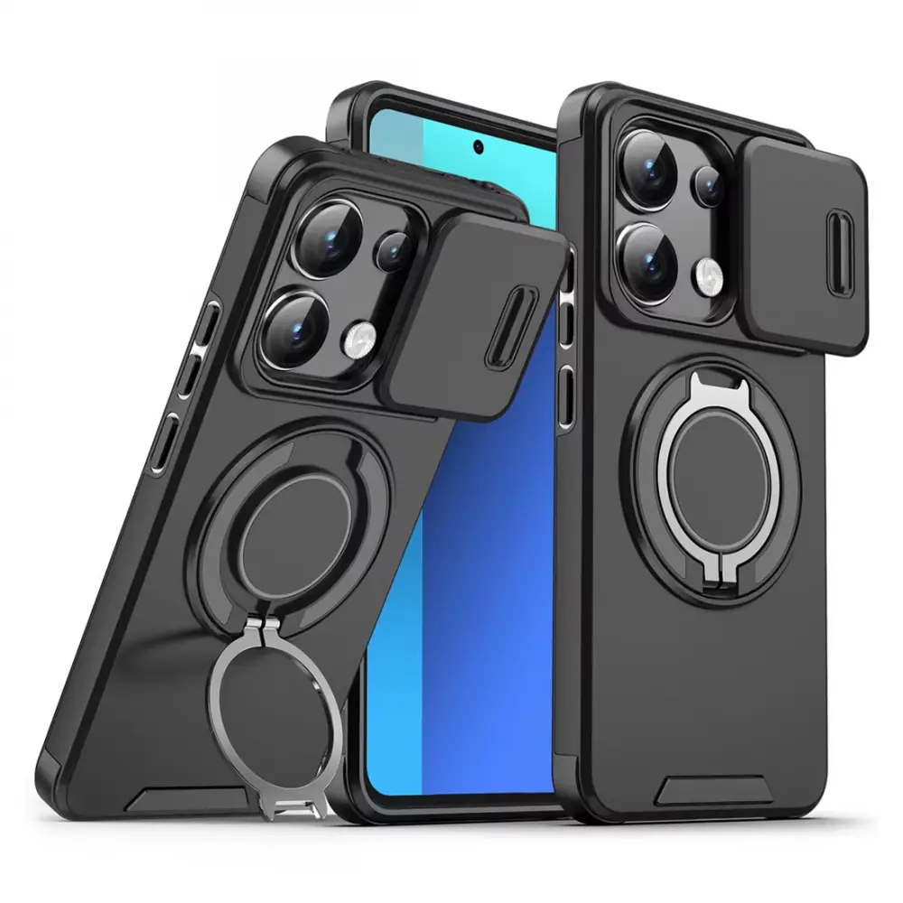 Torbica Camshield Ring Stand za Xiaomi Redmi Note 13 Pro 4G (eu) Crna