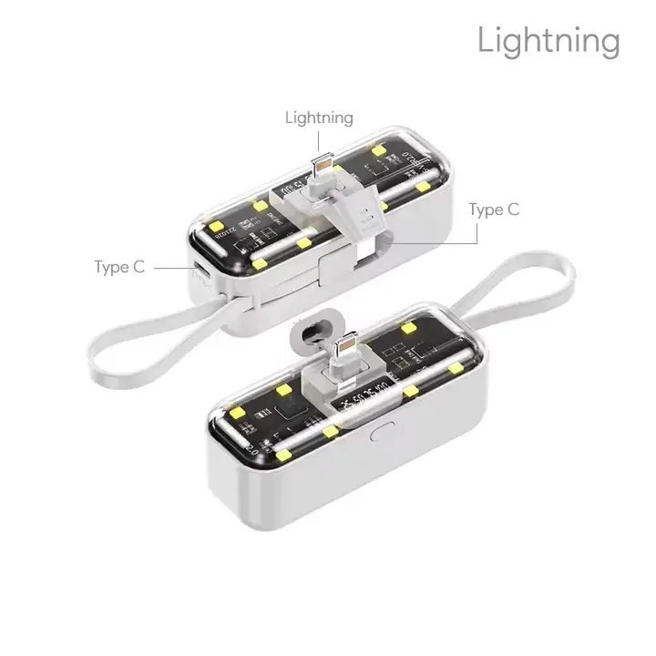 Power Bank Prenosiva Baterija Privezak Oxpower 5000mah Lightning Bela