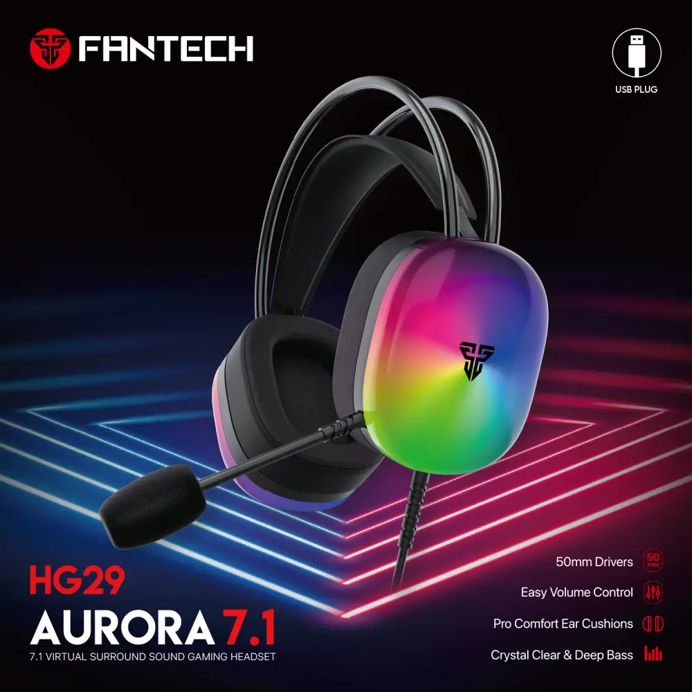 Slusalice Gaming Fantech HG29 Aurora 7.1 Crne