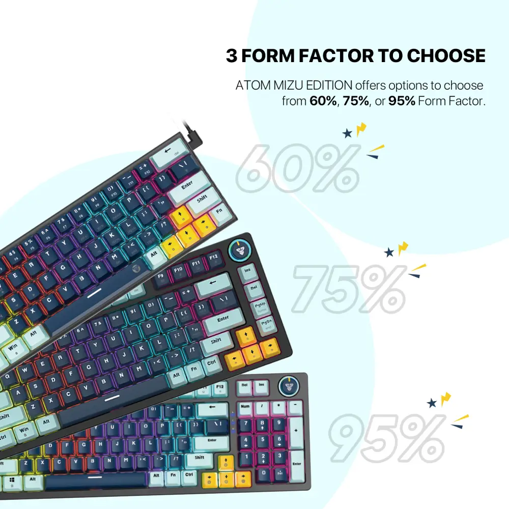 Tastatura Mehanicka Gaming Fantech MK874 RGB Atom 63 Skyblue (red Switch)