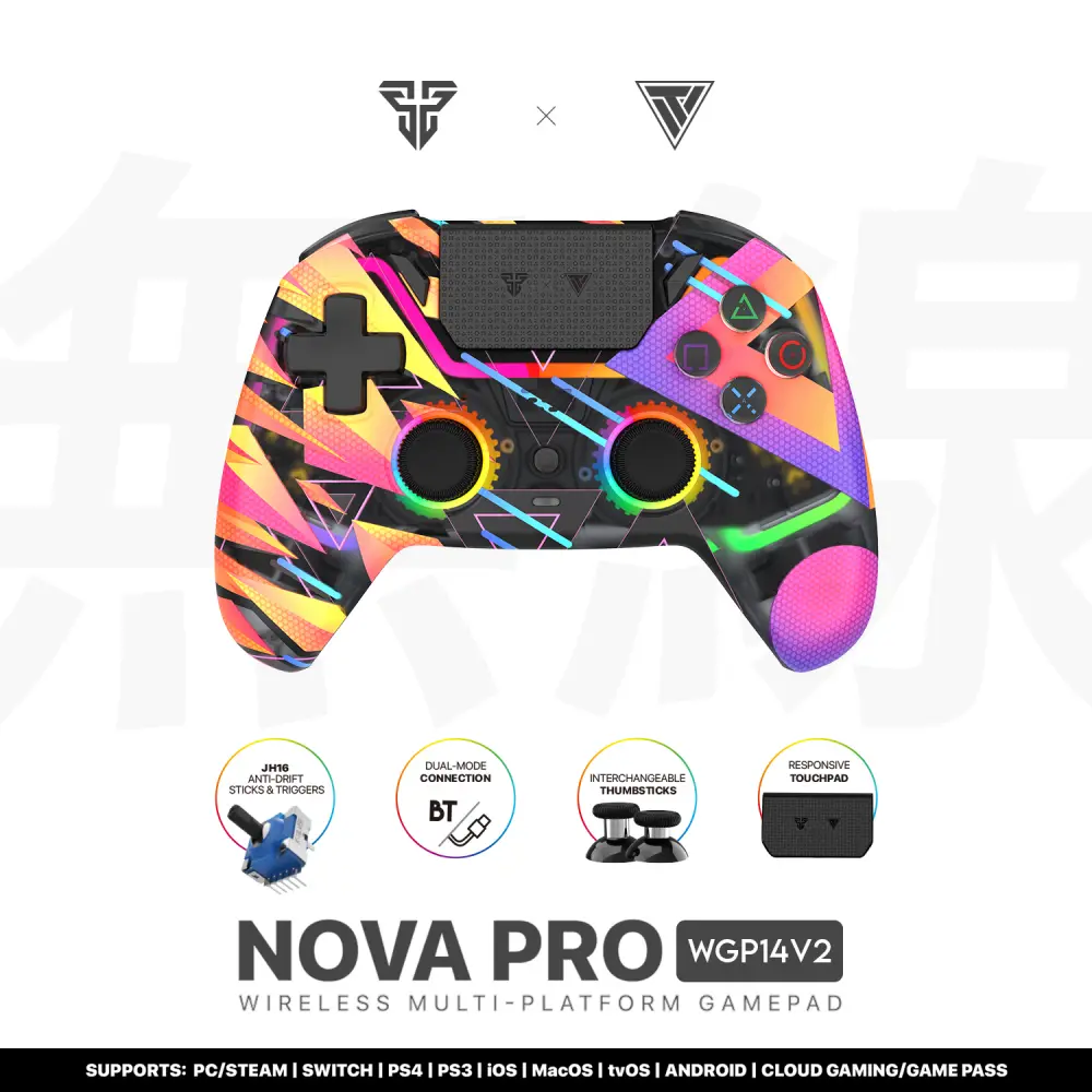 Joypad Wireless Fantech Wgp14v2 NOVA PRO Multiplatform Rainbow
