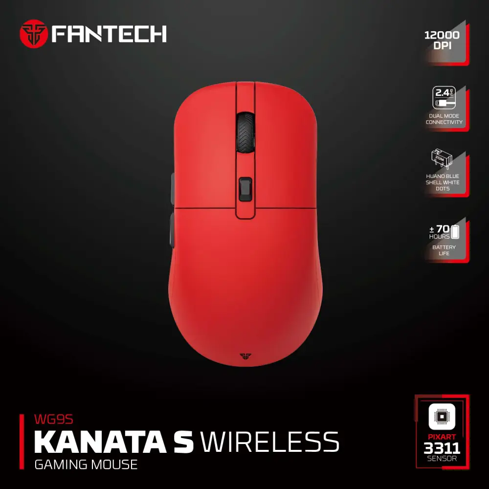 Mis Wireless Gaming Fantech WG9S Kanata S Crveni