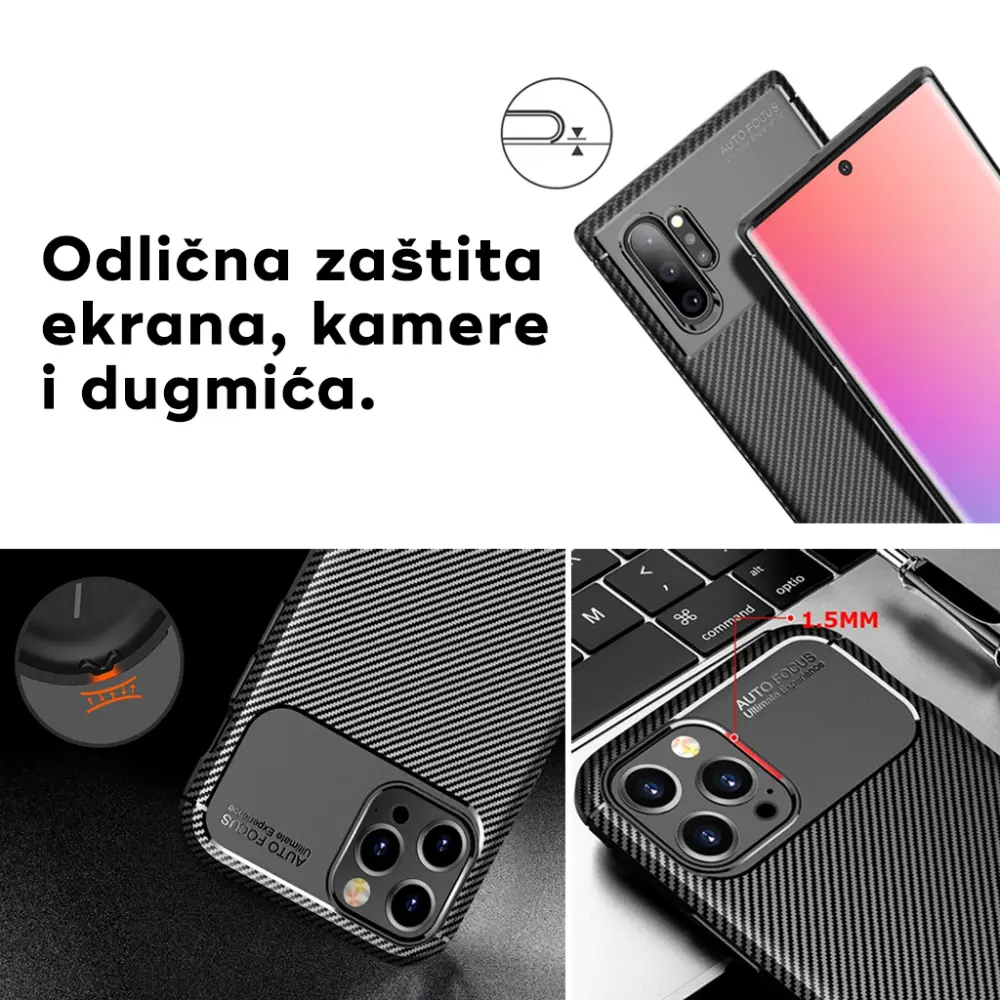 Torbica Defender Carbon za Xiaomi Redmi Note 14 Pro Plus (eu) Crna