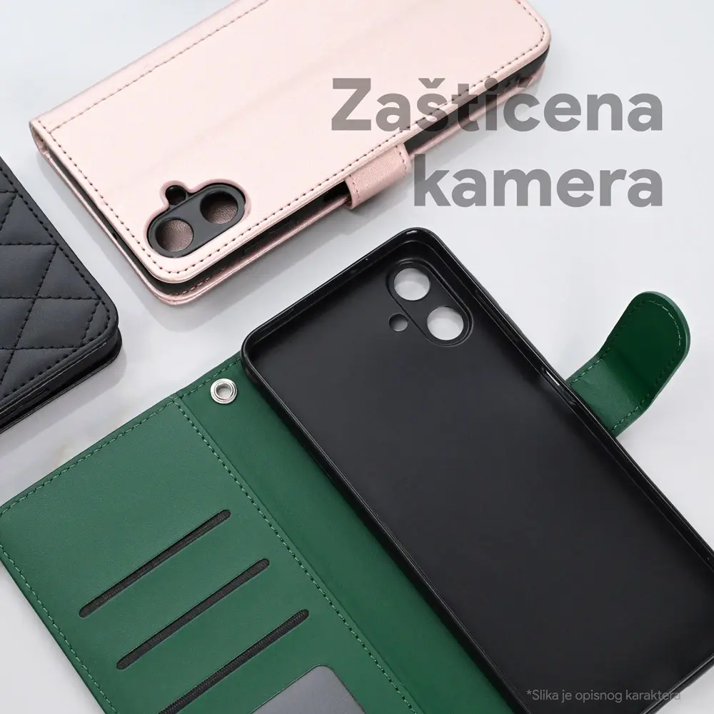 Torbica Wallet Romb za Samsung A156B Galaxy A15G 5G Crna