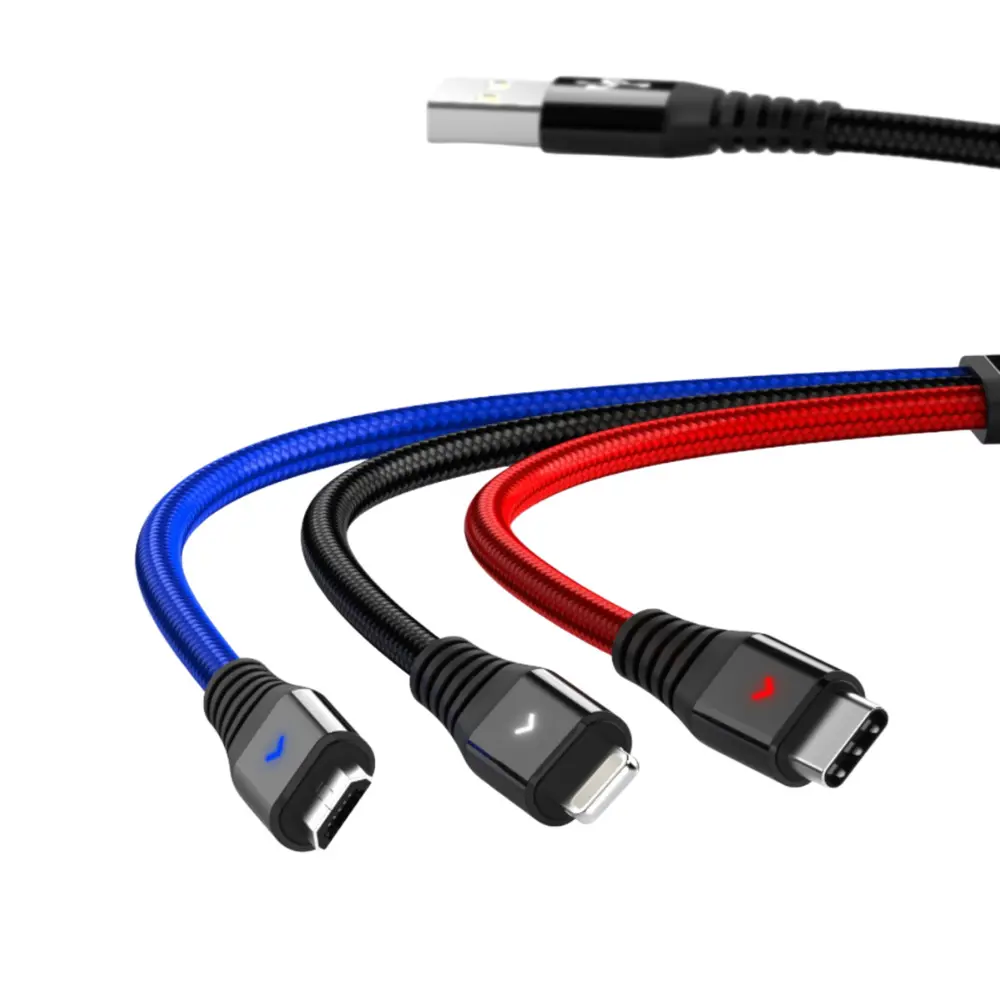 Data Kabl Konfulon Dc08, 2.4a, 3U1 USB na Micro, Lightning, Type C 1.2m