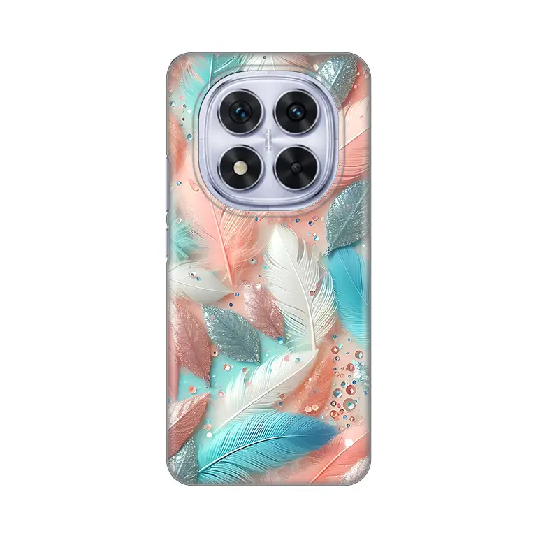 Torbica Silikonska Print za Xiaomi Redmi Note 14 Pro 5G (eu) Pastel Feathers
