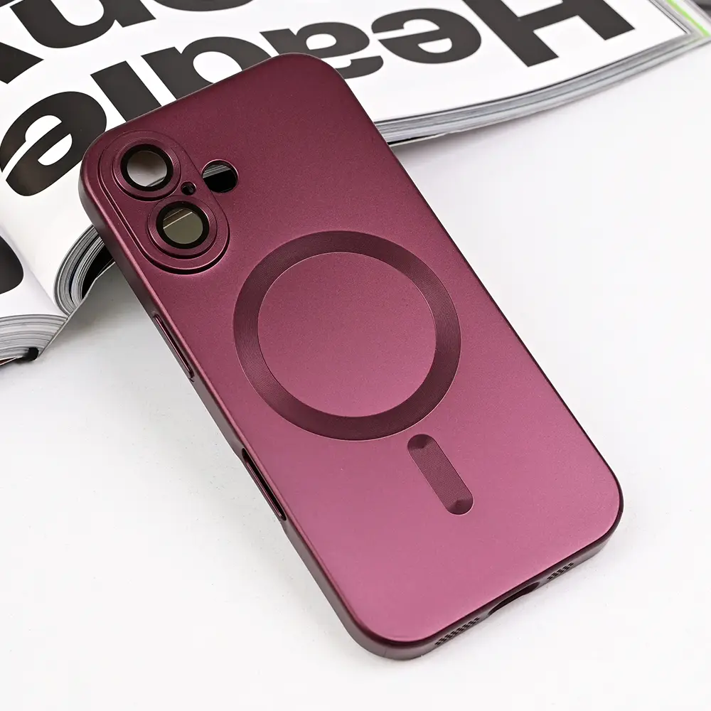 Torbica Magsafe Chrome za Iphone 16 6.1 Bordo