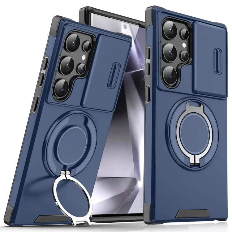 Torbica Camshield Ring Stand za Samsung S938B Galaxy S25 Ultra Plava