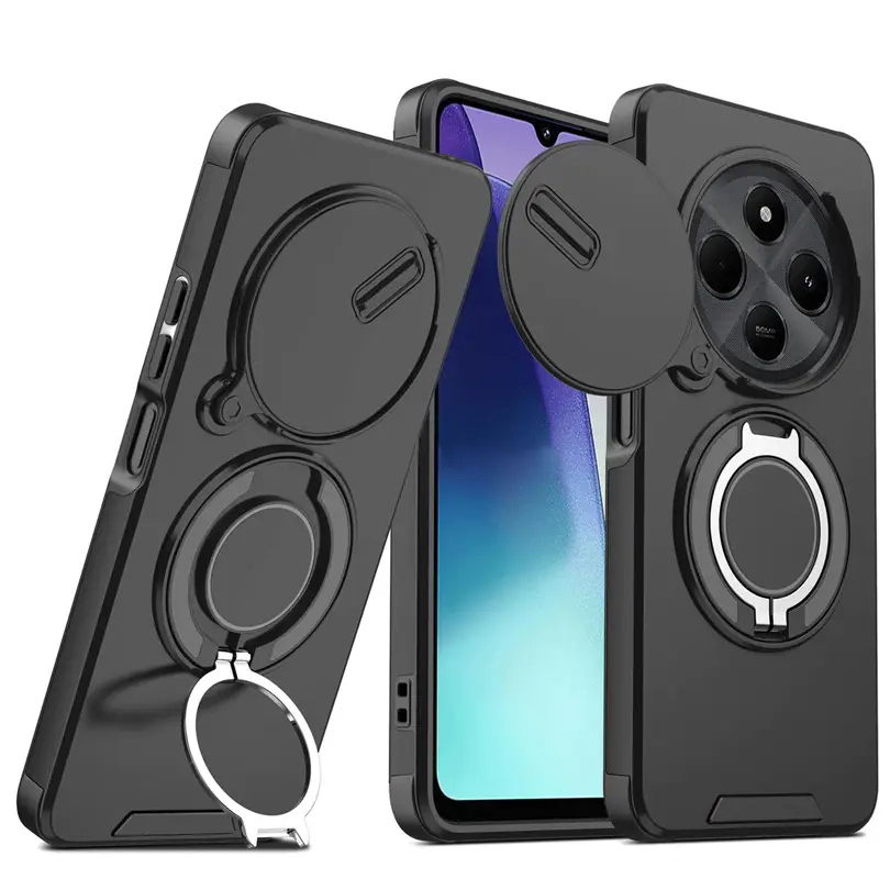 Torbica Camshield Ring Stand za Xiaomi Redmi 14c/redmi A4 Crna