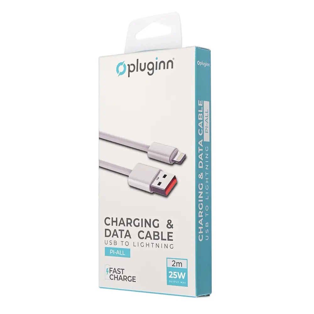 Data Kabl Pluginn Fast 25W USB na Lightning Beli 2M