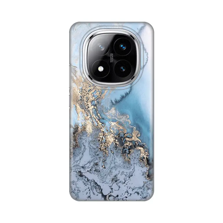 Torbica Silikonska Print za Xiaomi Redmi Note 14 Pro Plus (eu) Blue Gold Marble