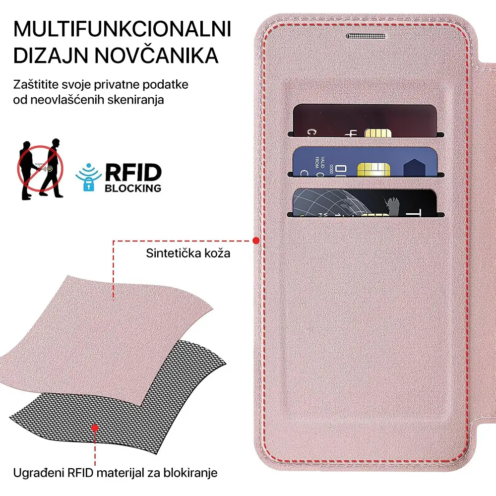 Torbica Magsafe Lux Bi Fold za Samsung S931B Galaxy S25 Roze