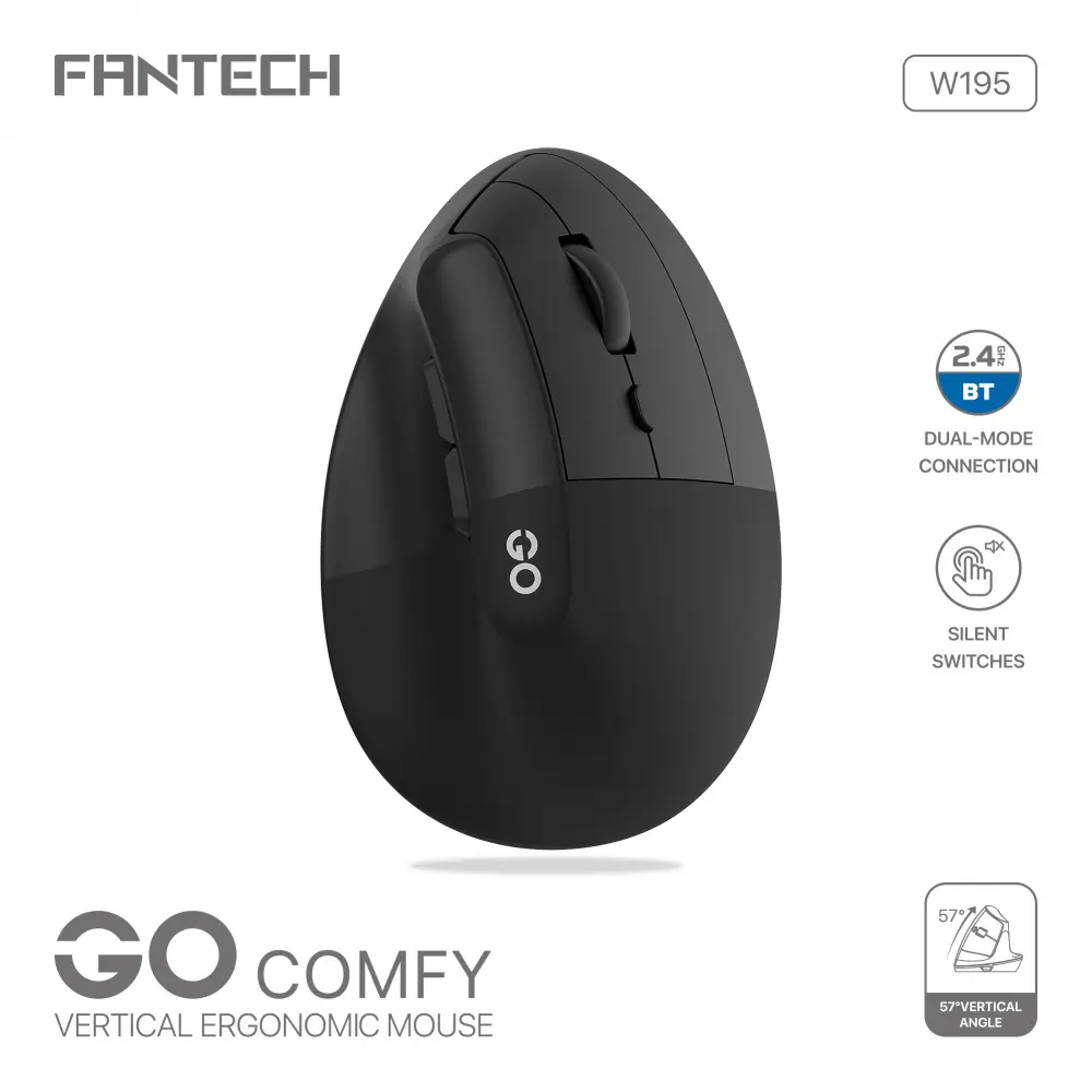 Mis Wireless Fantech W195 GO Comfy Crni