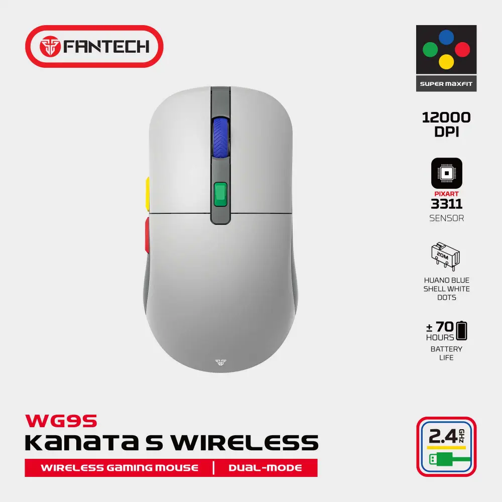 Mis Wireless Gaming Fantech WG9S Kanata S Sivi